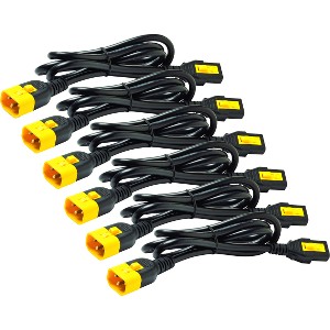 Juego de 6 Cables de alimentacin IEC 60320 C13 a IEC 60320 C14