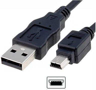 Cable USB 2.0 Macho a Mini USB Tipo B de 5 Pines Macho de 1,8Mts