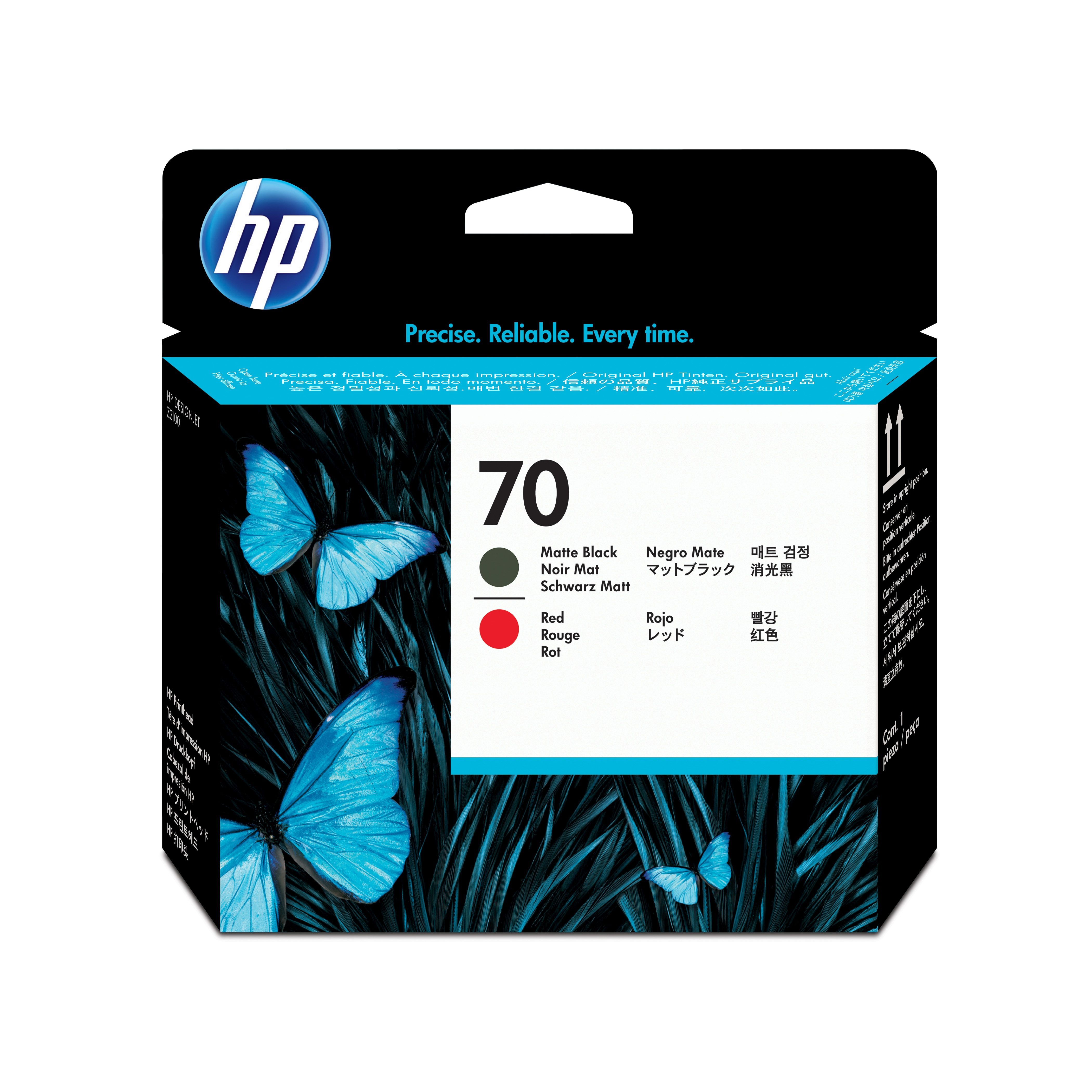 HP No 70 Ink Cart/Matte Black+Red Printh