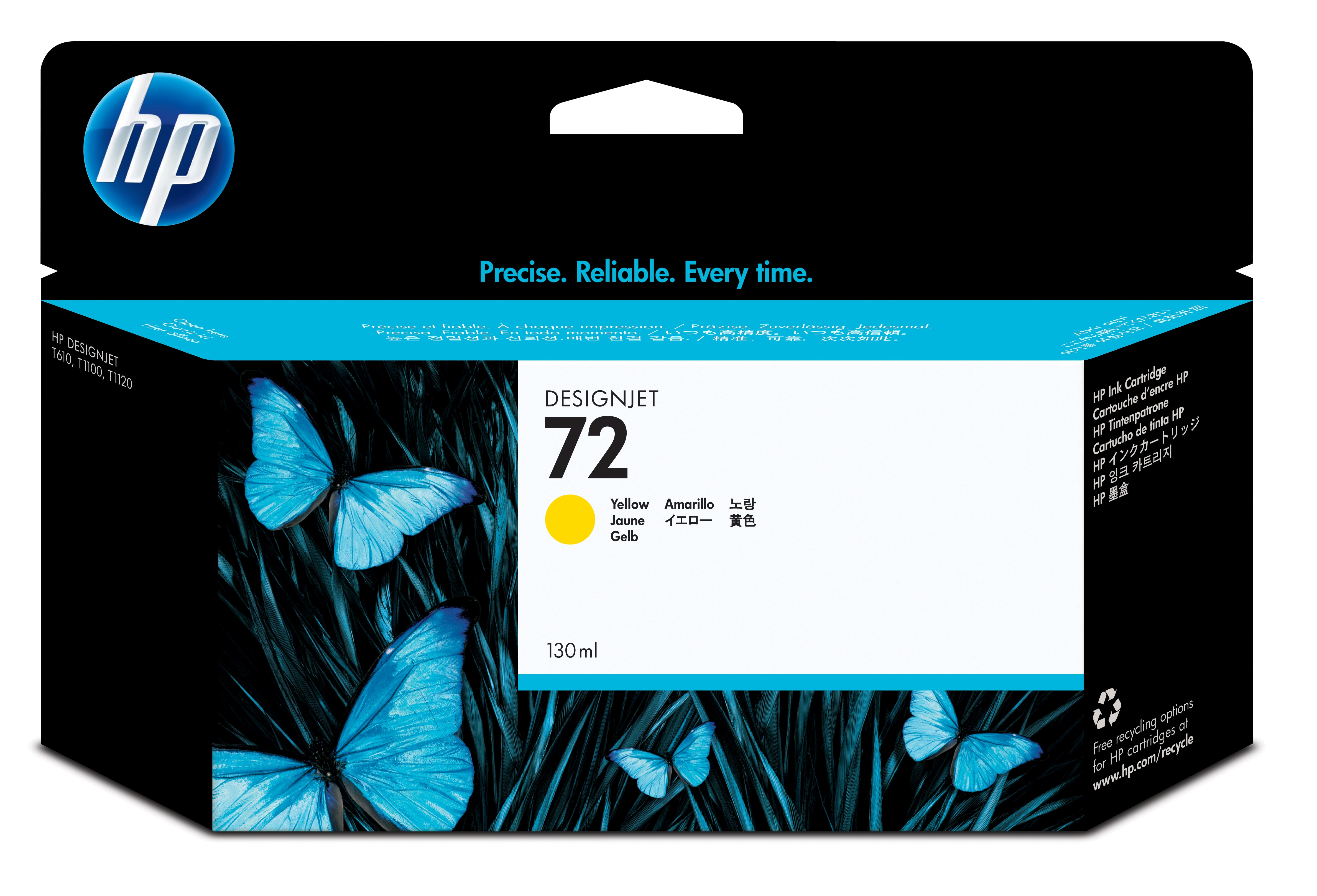 HP 72 Yellow Ink Cart/Vivera Ink
