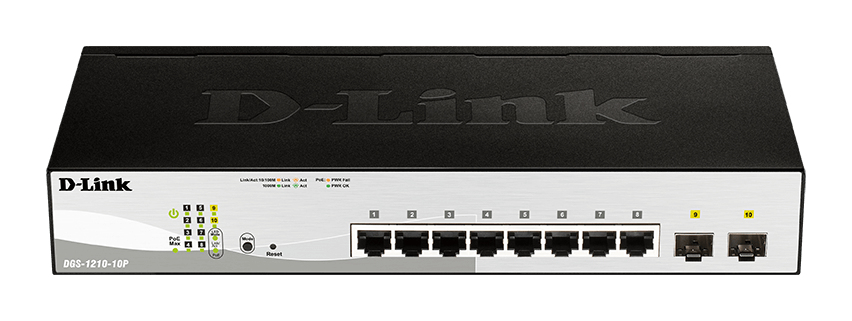 10 P Gigabit PoE Smart Switch incl 2p SF