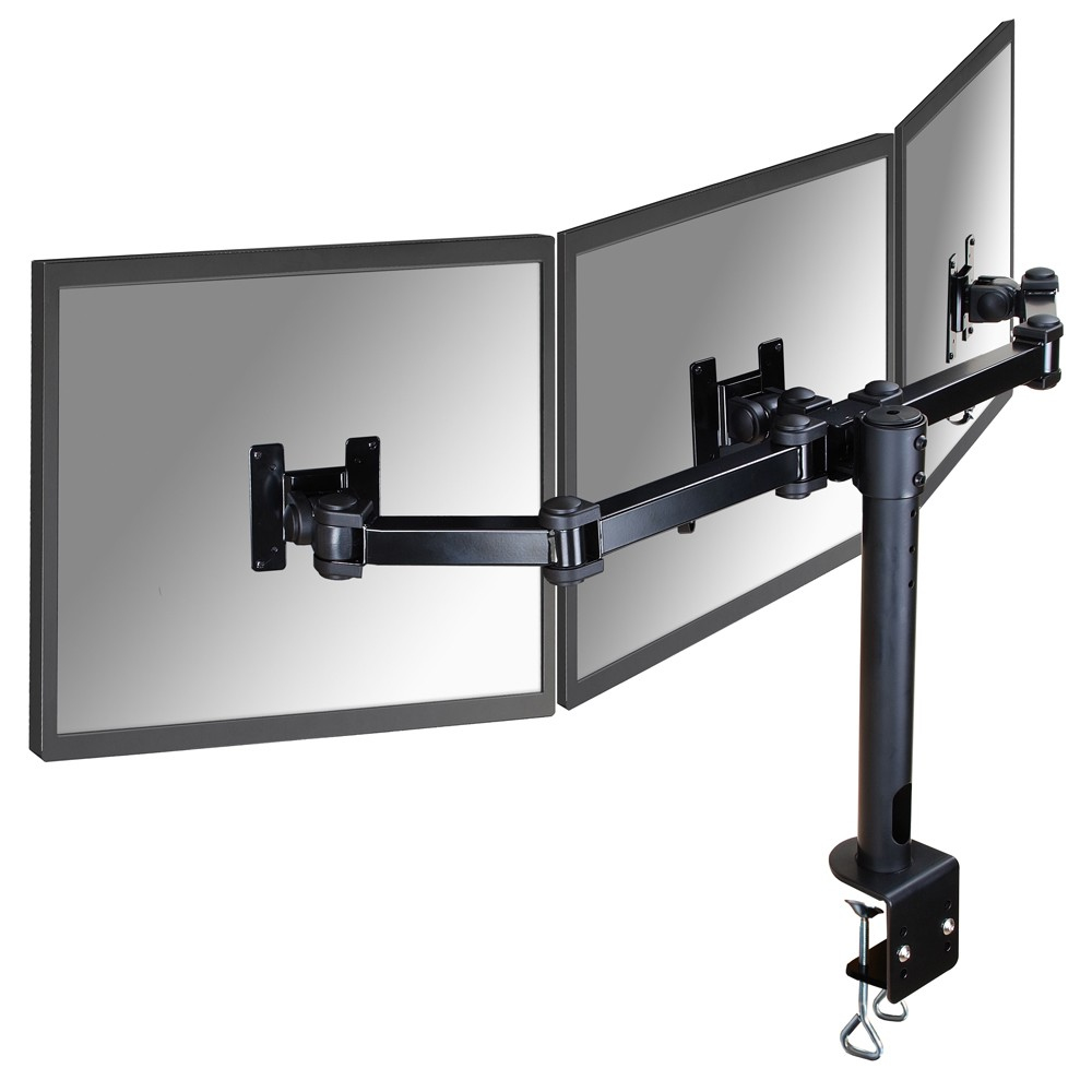 Desk Mount 3xScreen 10-21" Clamp BLACK