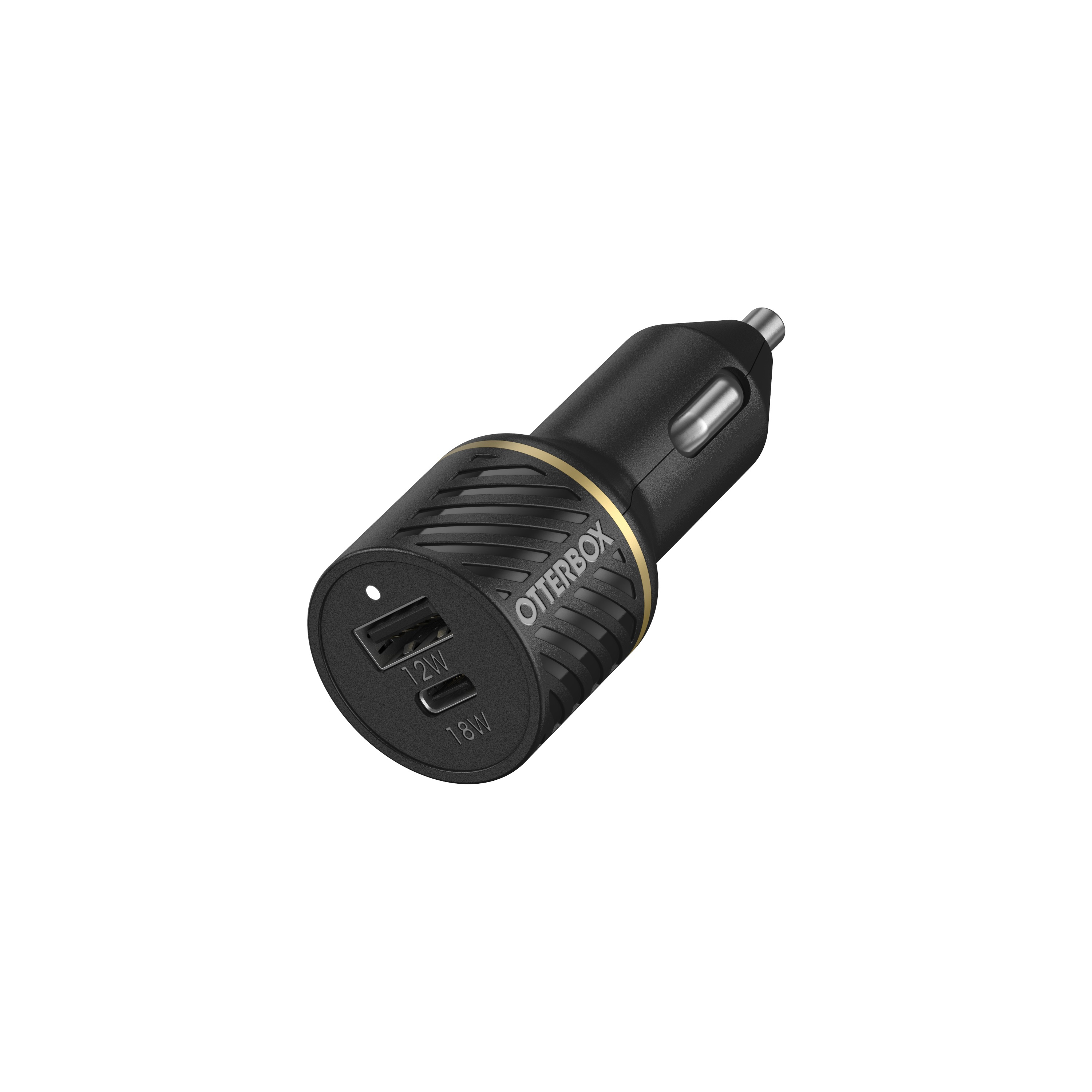 Car Charger 30W USB-C 18W+USB A 12W BK
