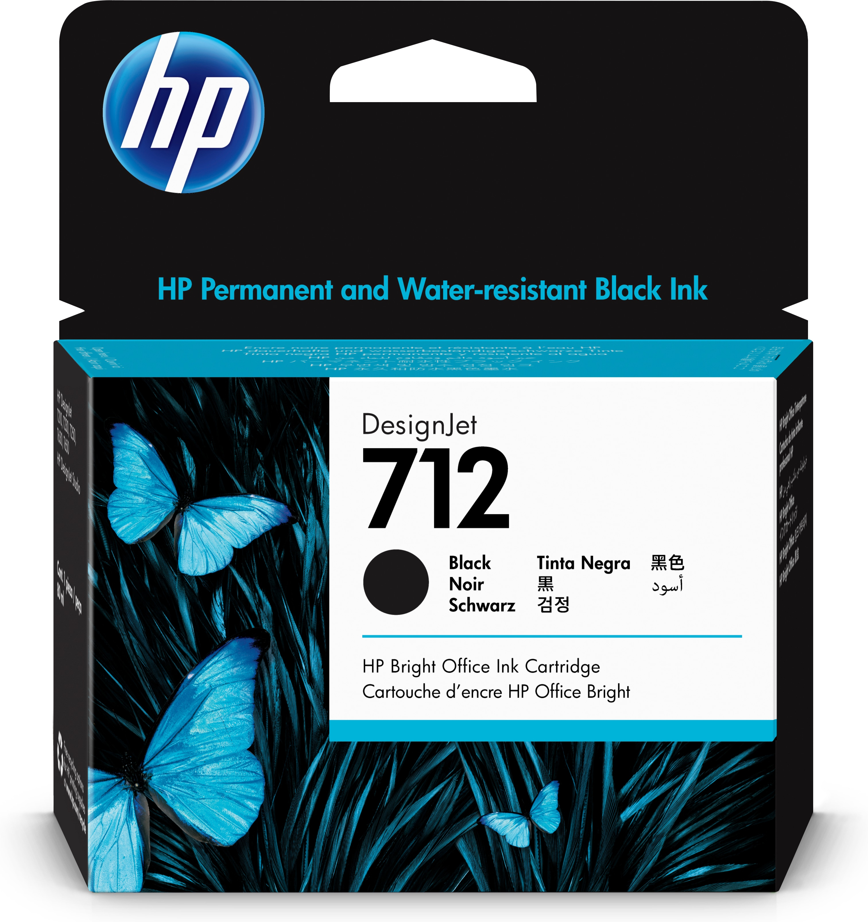 HP 712 Black DesignJet Ink Cartrid