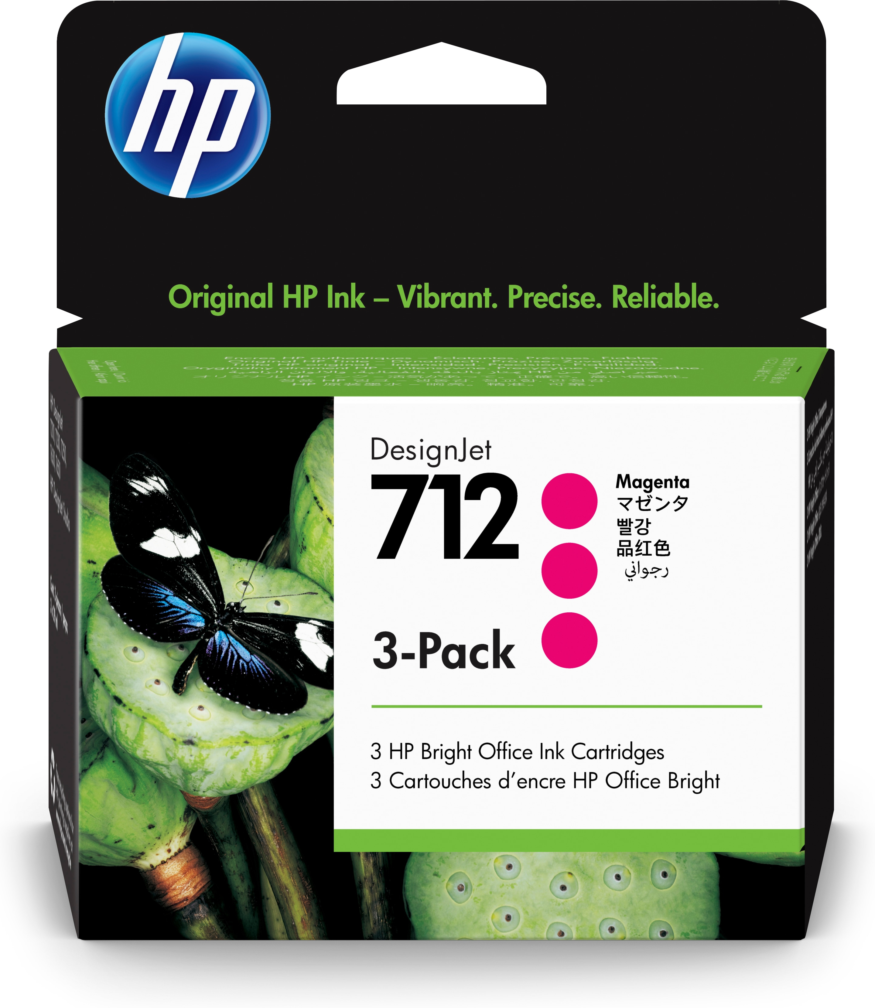 HP 712 3-pack 29-ml Magenta DesignJet In
