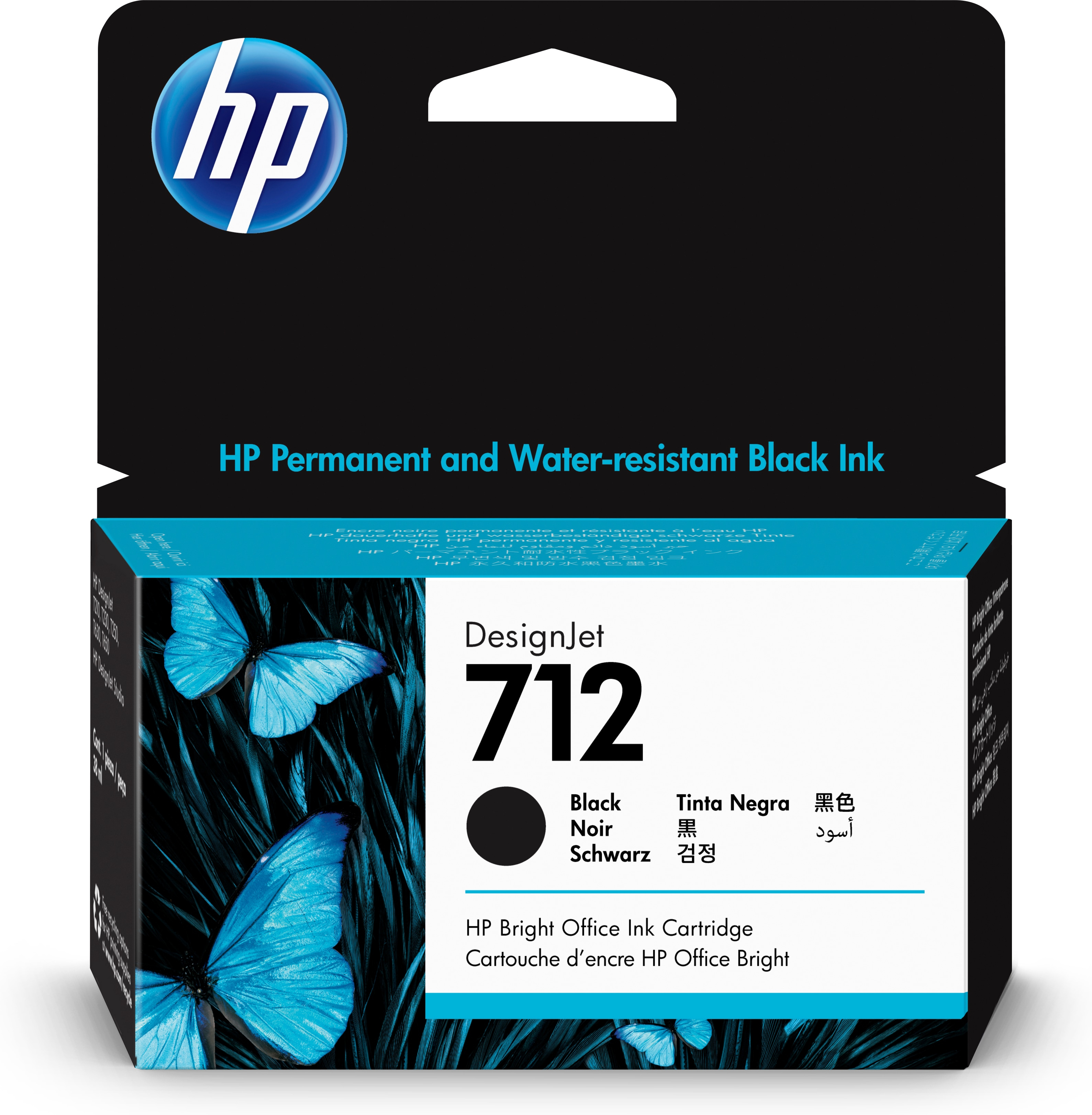 HP 712 Black DesignJet Ink Cartrid